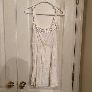 White Ruffle Kids Dress